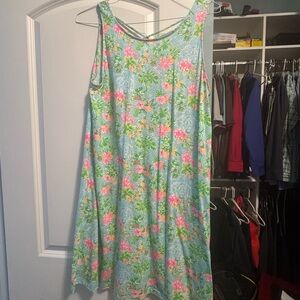 Disney Floral Dress - Blue and Pink